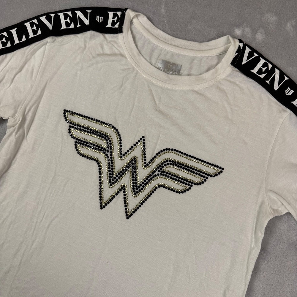 Eleven by Venus Williams Wonder Woman Rhinestone‎ Graphic Tee White Small
